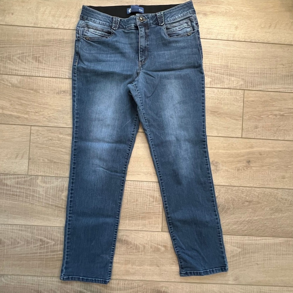 Democracy Ab solution Jeans Women 12 Blue Medium Wash Straight Leg Stretch B1560